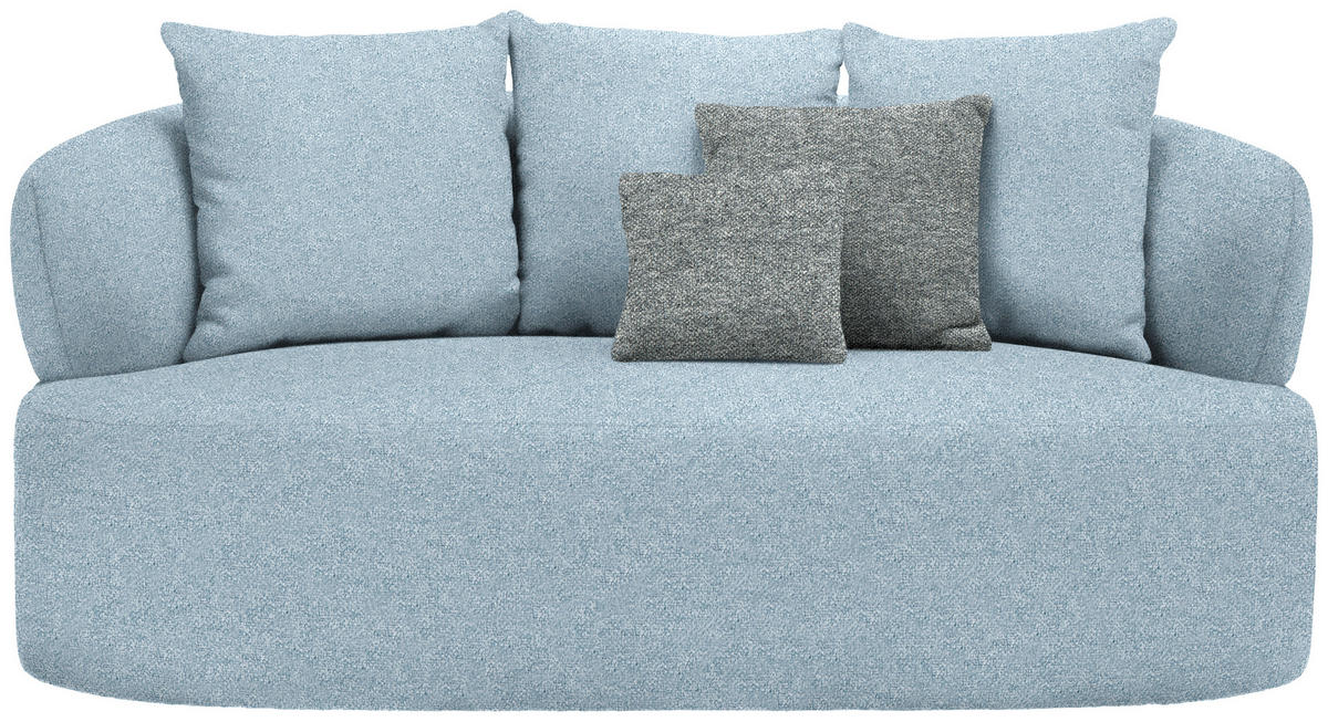 2-SITZER-SOFA  in Flachgewebe Blau  - Blau/Schwarz, MODERN, Kunststoff/Textil (177/86/105cm) - Hom`in