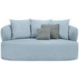 2-SITZER-SOFA in Flachgewebe Blau  - Blau/Schwarz, MODERN, Kunststoff/Textil (177/86/105cm) - Hom`in