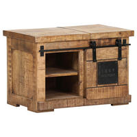 KOMMODE , 75/50/45 cm,  - Schwarz/Naturfarben, KONVENTIONELL, Holz/Metall (75/50/45cm) - Landscape