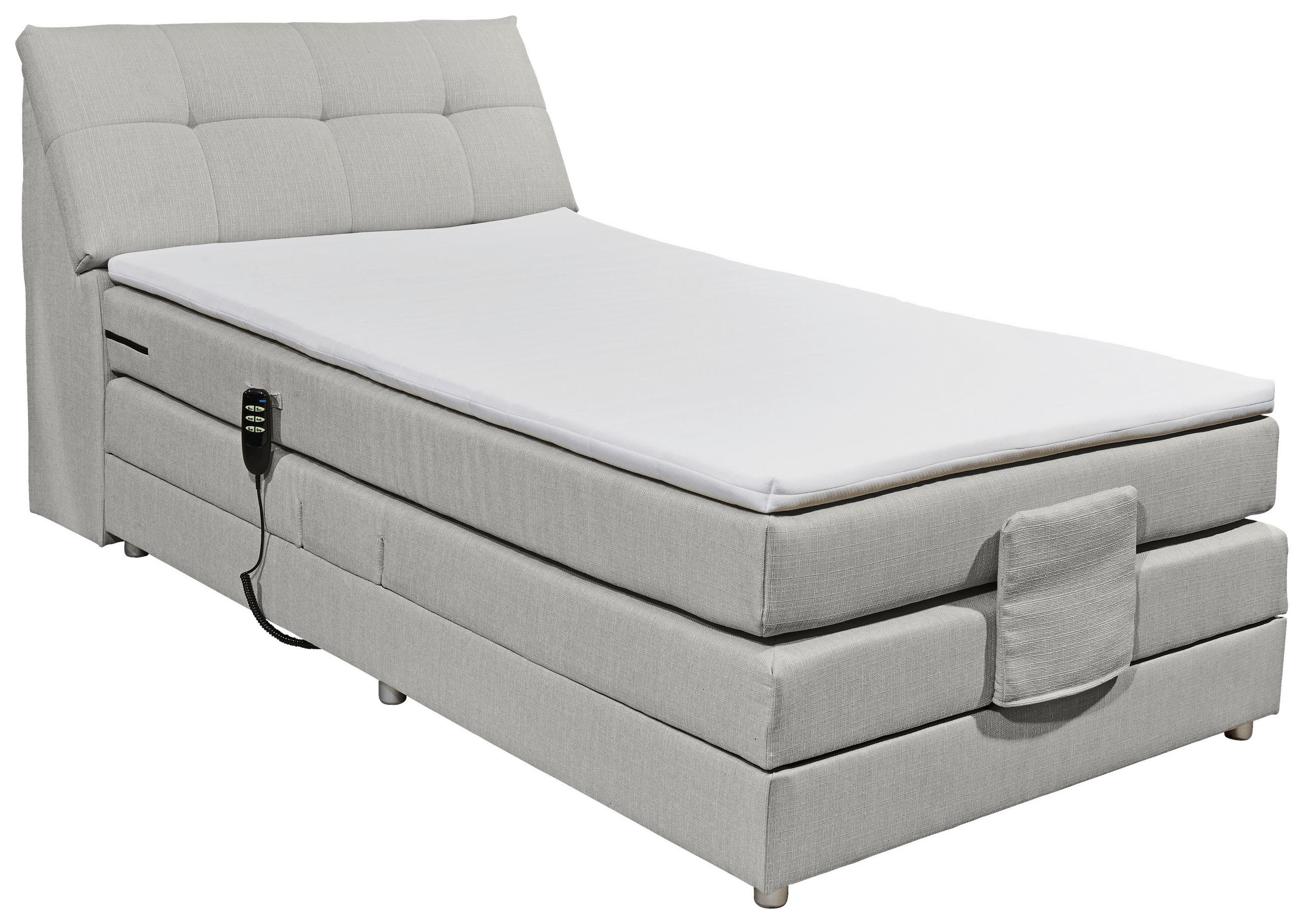 BOXSPRINGBETT 120/200 cm  in Silberfarben  - Silberfarben, Design, Kunststoff/Textil (120/200cm) - Esposa