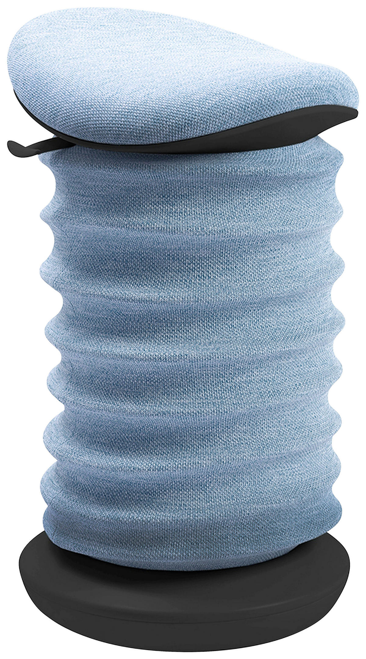 BÜROHOCKER Schwarz, Hellblau  - Schwarz/Hellblau, Design, Kunststoff/Textil (37,5/53-64/36cm) - Topstar