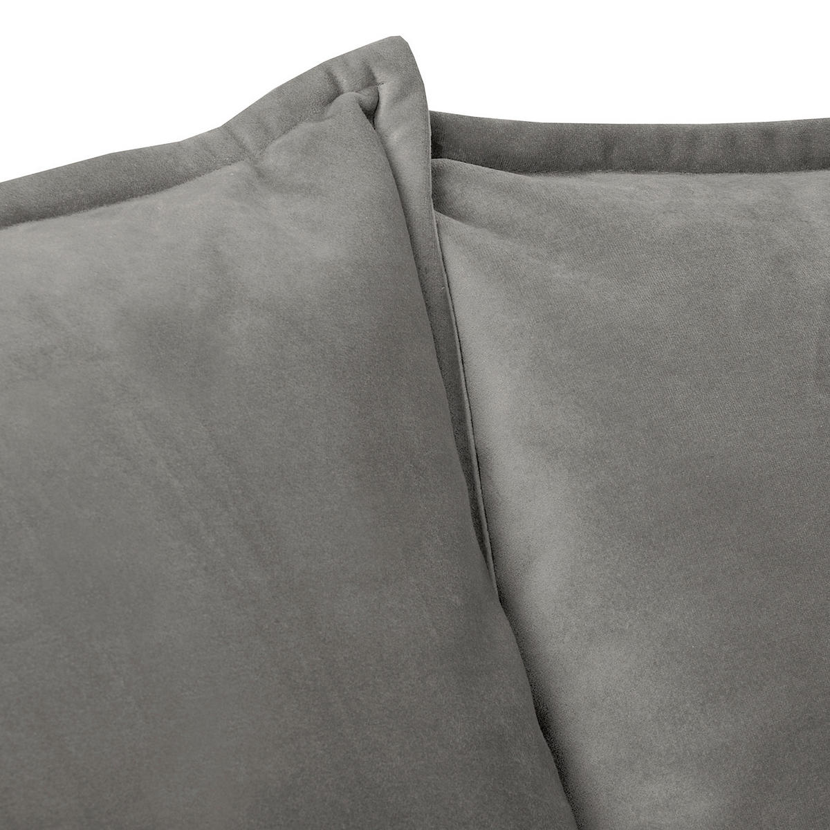 2-SITZER-SOFA JULI Samt Grau  - Schwarz/Grau, Design, Holz/Textil (138/86/100cm) - P & B