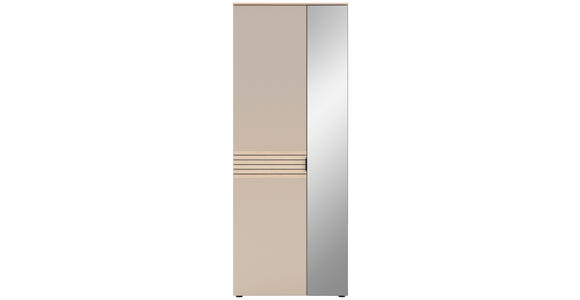 GARDEROBENSCHRANK in 78/202/38 cm - Kaschmir/Eichefarben, Design, Glas/Holzwerkstoff (78/202/38cm) - Xora