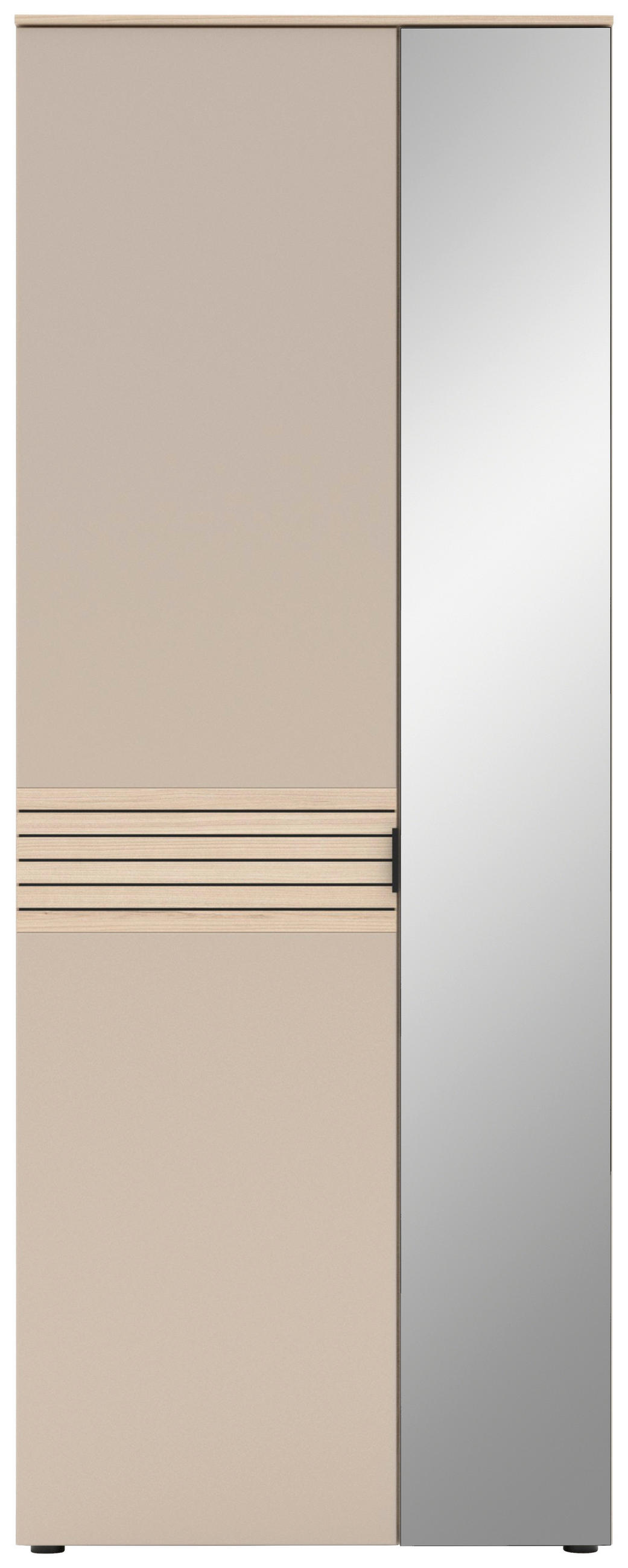 GARDEROBNA OMARA barve hrasta, kašmir - črna/kašmir, Design, kovina/umetna masa (78/202/38cm) - Xora