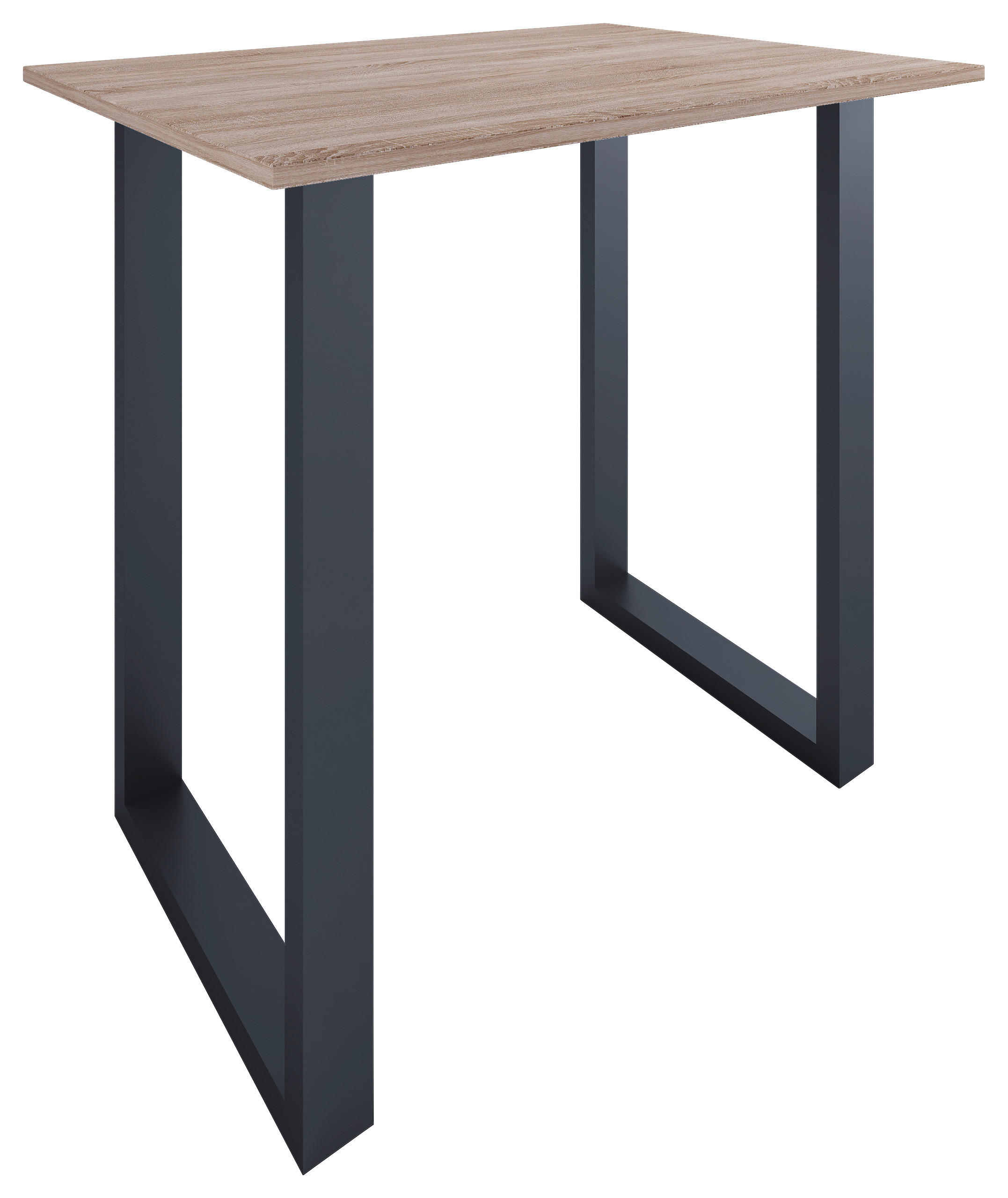 BARTISCH rechteckig Schwarz, Sonoma Eiche  - Schwarz/Sonoma Eiche, KONVENTIONELL, Holzwerkstoff/Metall (110/80/102cm)