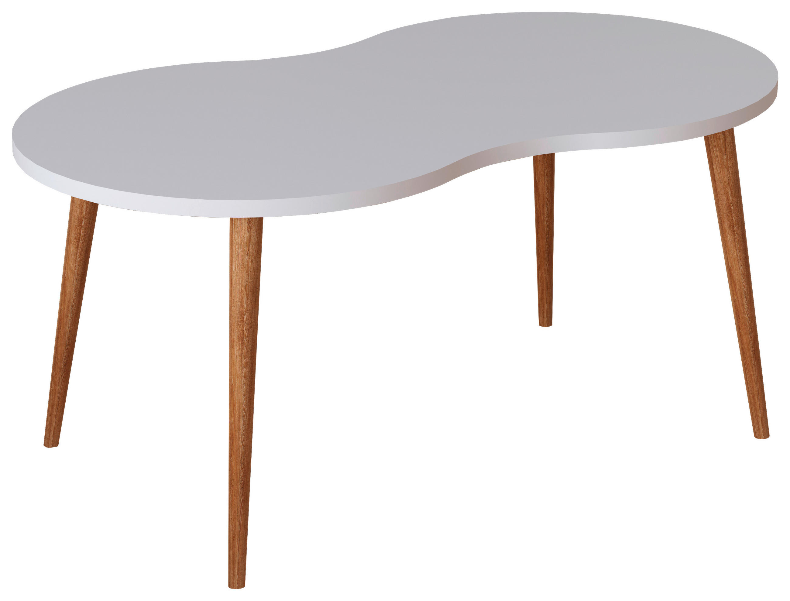 COUCHTISCH 90/41/42 cm organisch Weiß, Honigeiche  - Honigeiche/Weiß, Design, Holzwerkstoff (90/41/42cm) - MID.YOU