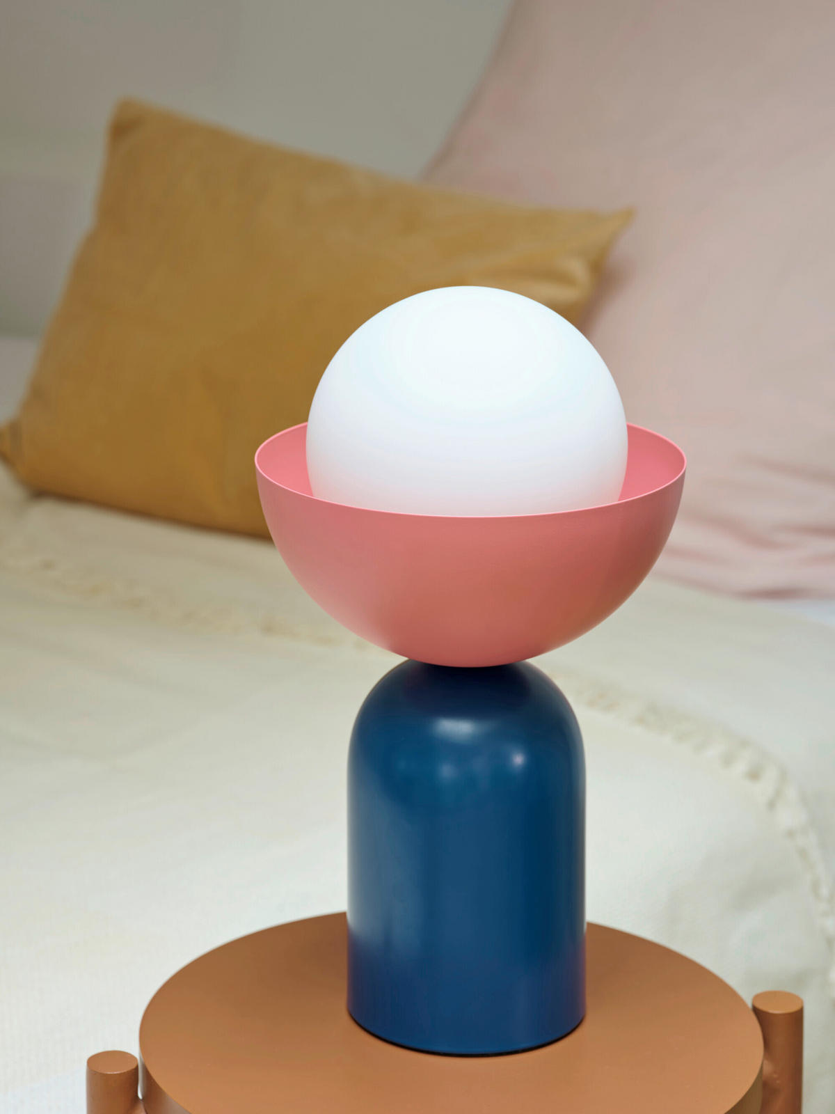 TISCHLEUCHTE 20/36,5 cm   - Blau/Rosa, Basics, Glas/Metall (20/36,5cm) - Osram