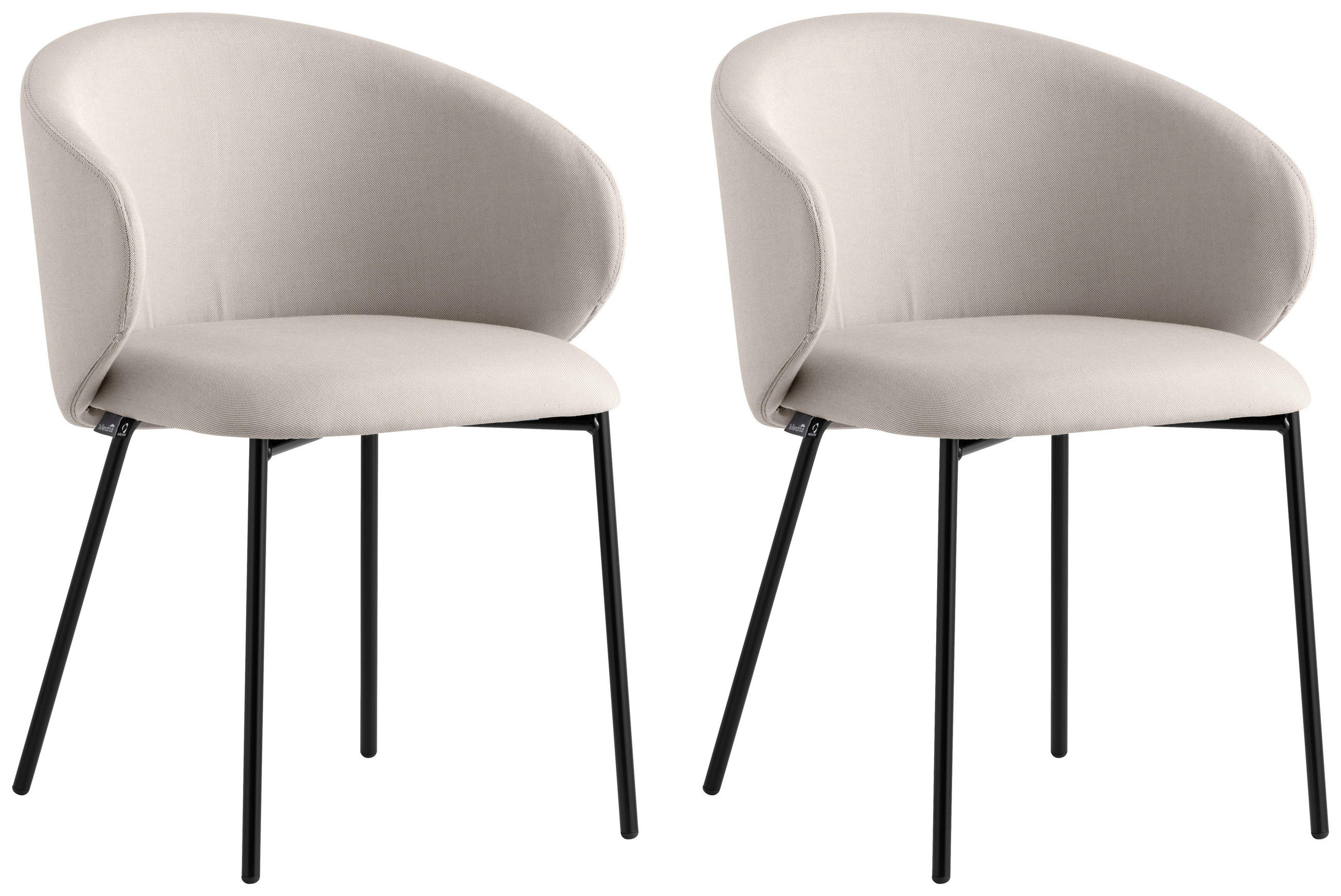 GARTENSTUHL-SET Edelstahl Schwarz, Sandfarben  - Sandfarben/Schwarz, Basics, Textil/Metall (55/76/56cm) - Connubia 