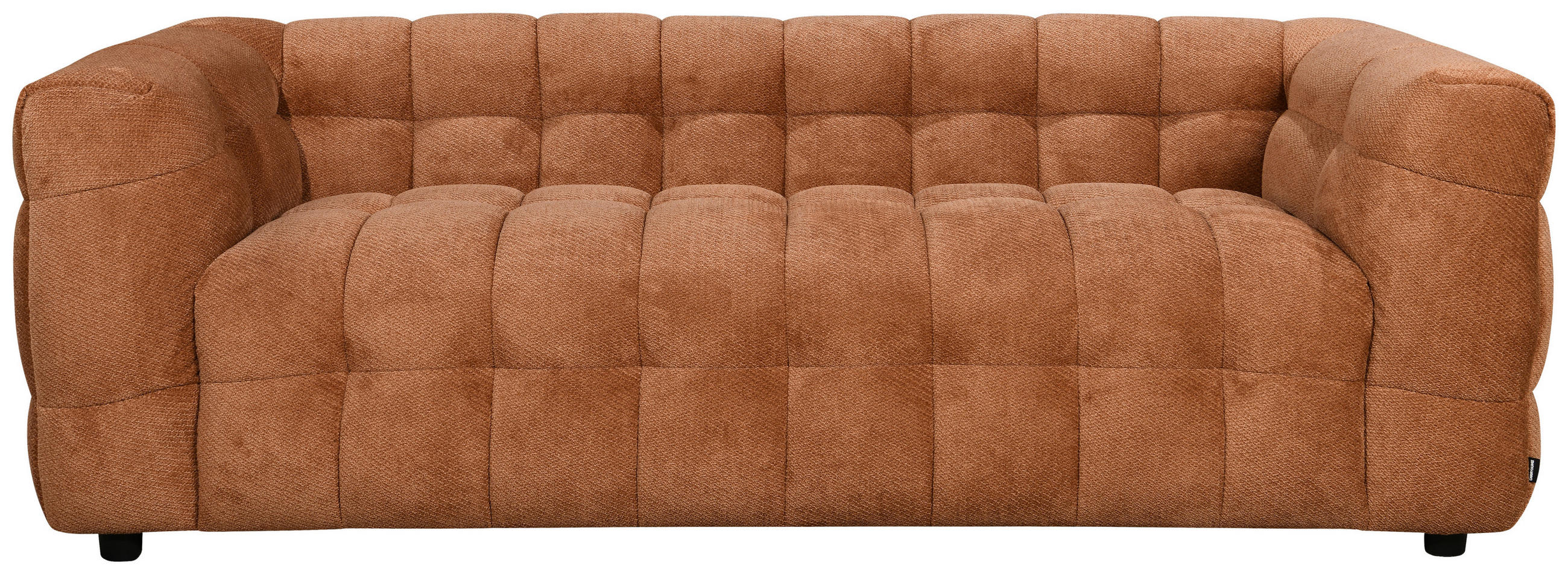3-SITZER-SOFA Struktur Rostfarben  - Rostfarben/Schwarz, Design, Holz/Kunststoff (218/71/90cm) - Carryhome