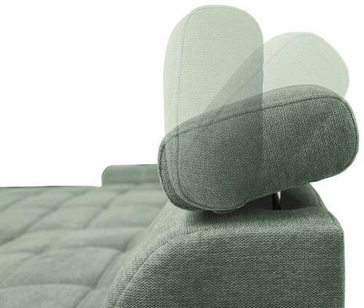 ECKSOFA in Webstoff Grün  - Weiss/Schwarz, Design, Kunststoff/Textil (276/173cm) - Stylife