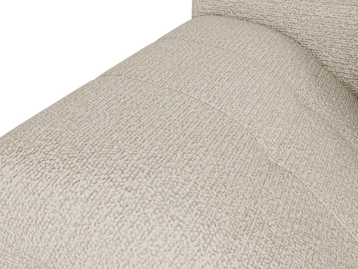 ECKSOFA Beige Struktur, Bouclé  - Beige/Schwarz, Design, Textil (177/276cm) - MID.YOU
