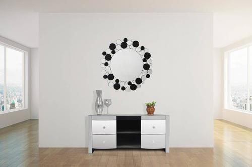 NÁSTĚNNÉ ZRCADLO 80/80/5 cm  - černá/barvy stříbra, Basics, kov/sklo (80/80/5cm)
