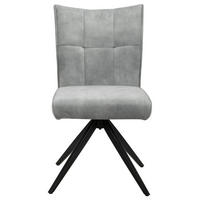 STUHL - Hellgrau/Schwarz, Design, Textil/Metall (47/92/66cm) - Hom`in