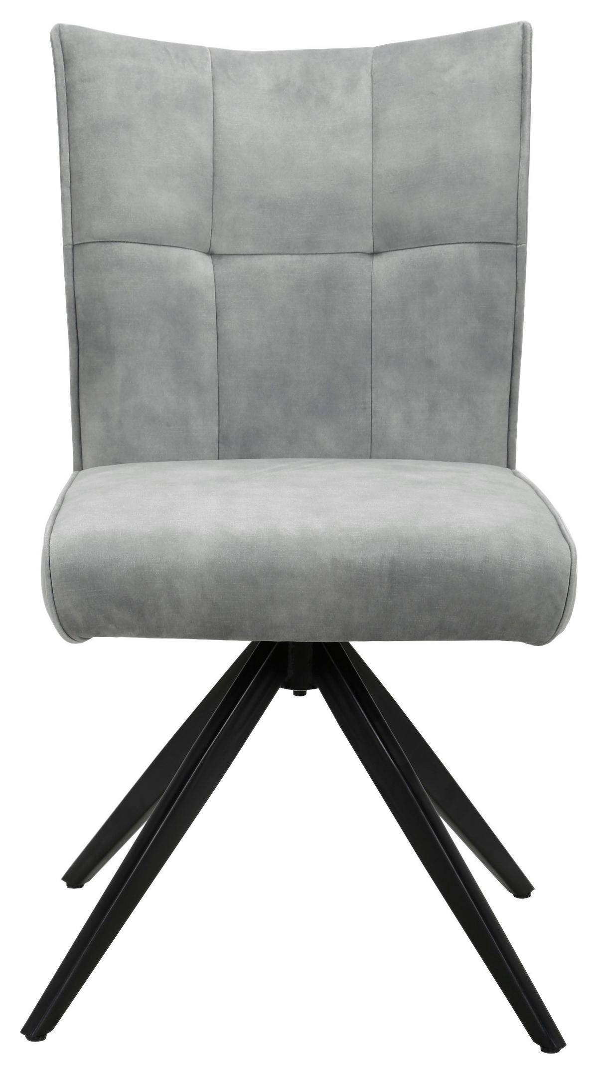 STUHL - Hellgrau/Schwarz, Design, Textil/Metall (47/92/66cm) - Hom`in