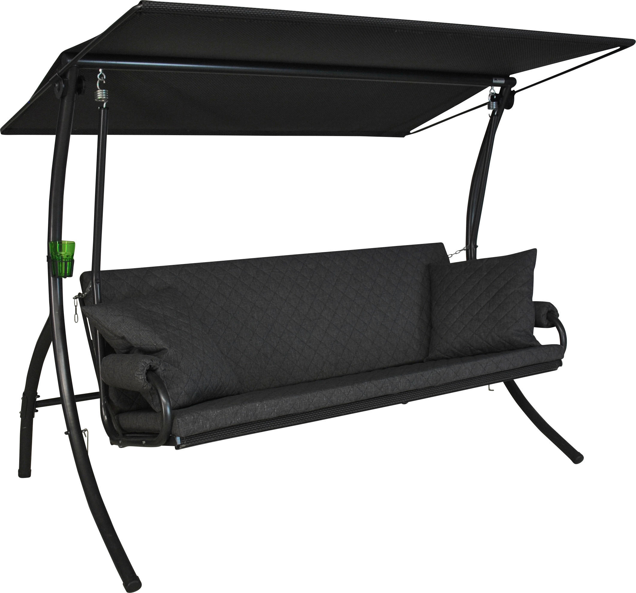 HOLLYWOODSCHAUKEL 210/160/145 cm  - Dunkelgrau/Anthrazit, Basics, Textil/Metall (210/160/145cm) - Boxxx