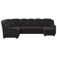 WOHNLANDSCHAFT in Chenille Schwarz  - Schwarz, Basics, Kunststoff/Textil (211/330/162cm) - MID.YOU