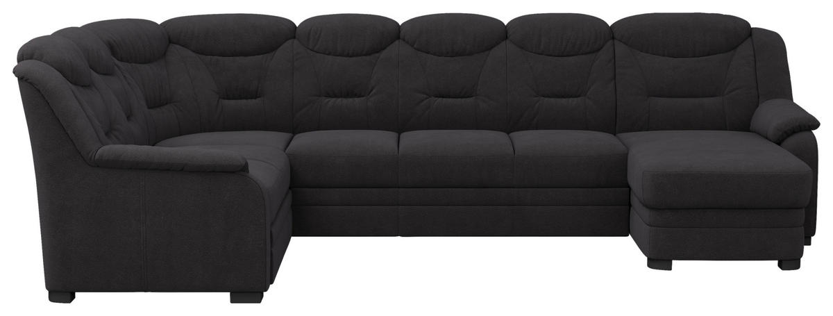 WOHNLANDSCHAFT in Chenille Schwarz  - Schwarz, Basics, Kunststoff/Textil (211/330/162cm) - MID.YOU