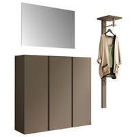 GARDEROBE 3-teilig 170/185/33 cm  - Taupe, Design, Glas/Holzwerkstoff (170/185/33cm) - Moderano