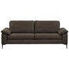 2,5-SITZER  in Echtleder Dunkelbraun   - Dunkelbraun/Schwarz, Design, Leder/Metall (204/83/97cm) - Schöner Wohnen