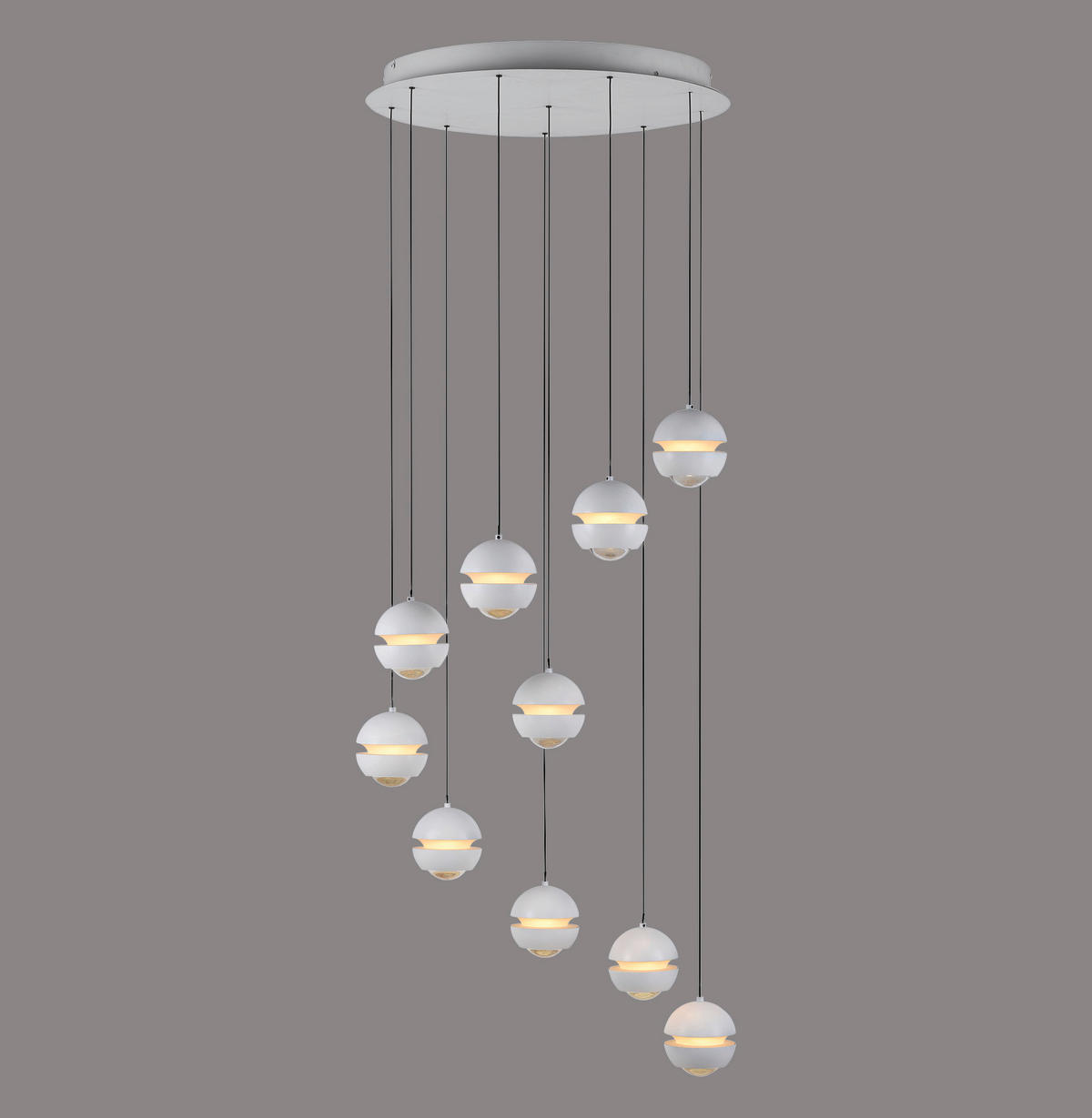 LED-PENDELLEUCHTE 55/55/220 cm  - Weiß, Design, Kunststoff/Metall (55/55/220cm) - Schöner Wohnen