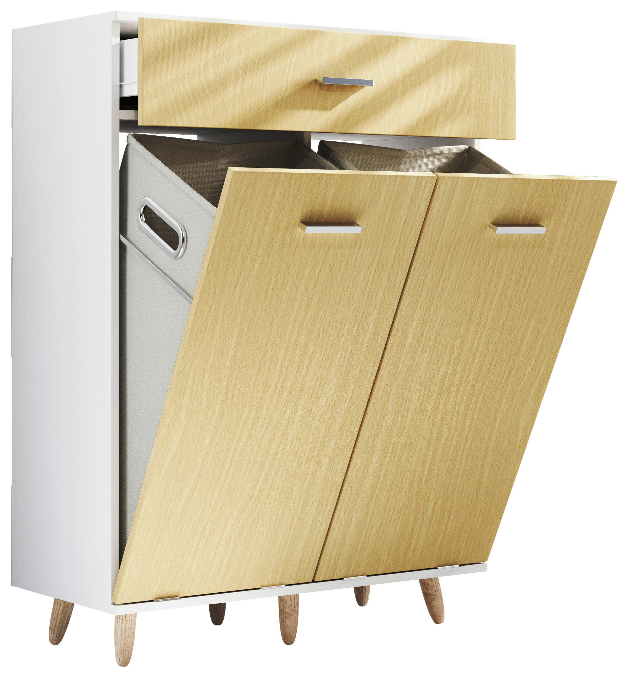 MIDISCHRANK 79/107/35 cm  - Honigeiche/Silberfarben, MODERN, Holzwerkstoff/Kunststoff (79/107/35cm) - MID.YOU