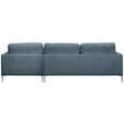ECKSOFA Dunkelgrau Chenille  - Dunkelgrau/Silberfarben, KONVENTIONELL, Textil/Metall (284/143cm) - Carryhome