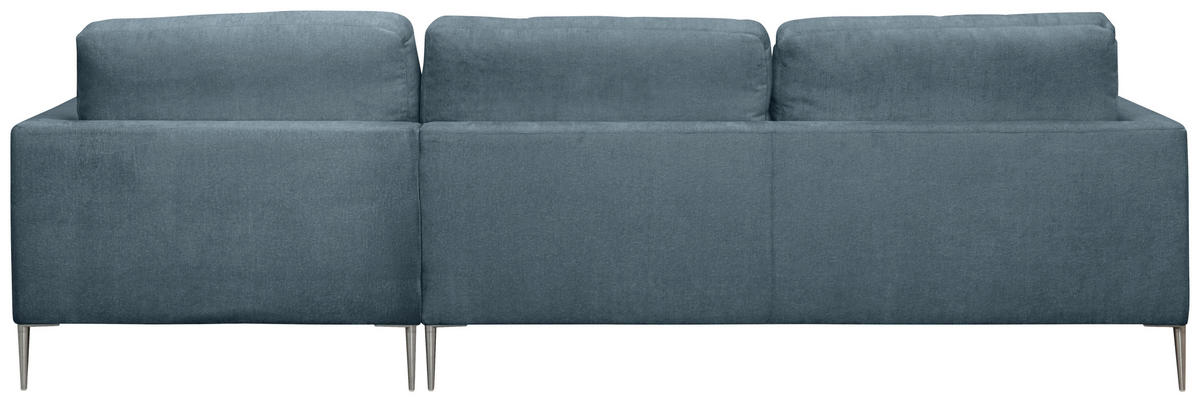 ECKSOFA Dunkelgrau Chenille  - Dunkelgrau/Silberfarben, KONVENTIONELL, Textil/Metall (284/143cm) - Carryhome