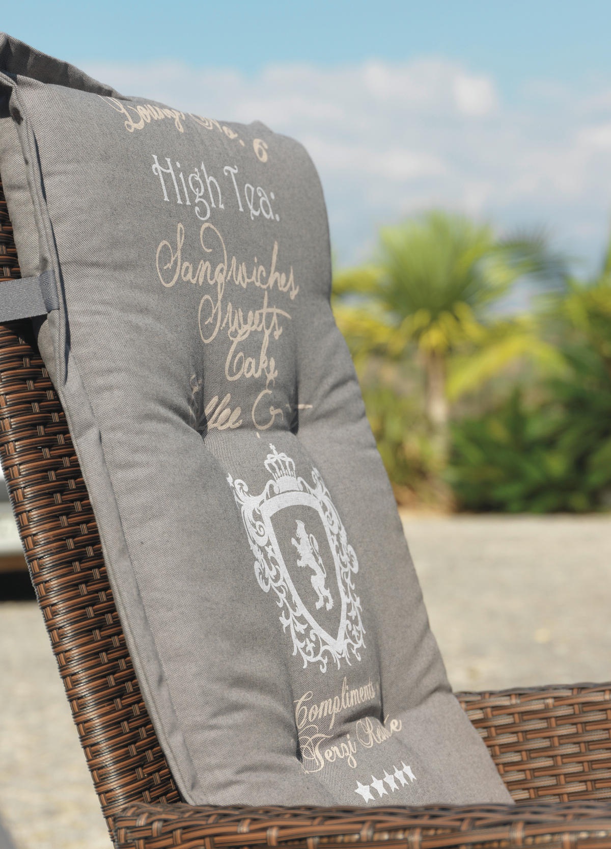 SESSELAUFLAGE Schriftzug  - Anthrazit, Design, Textil (50/7/120cm)