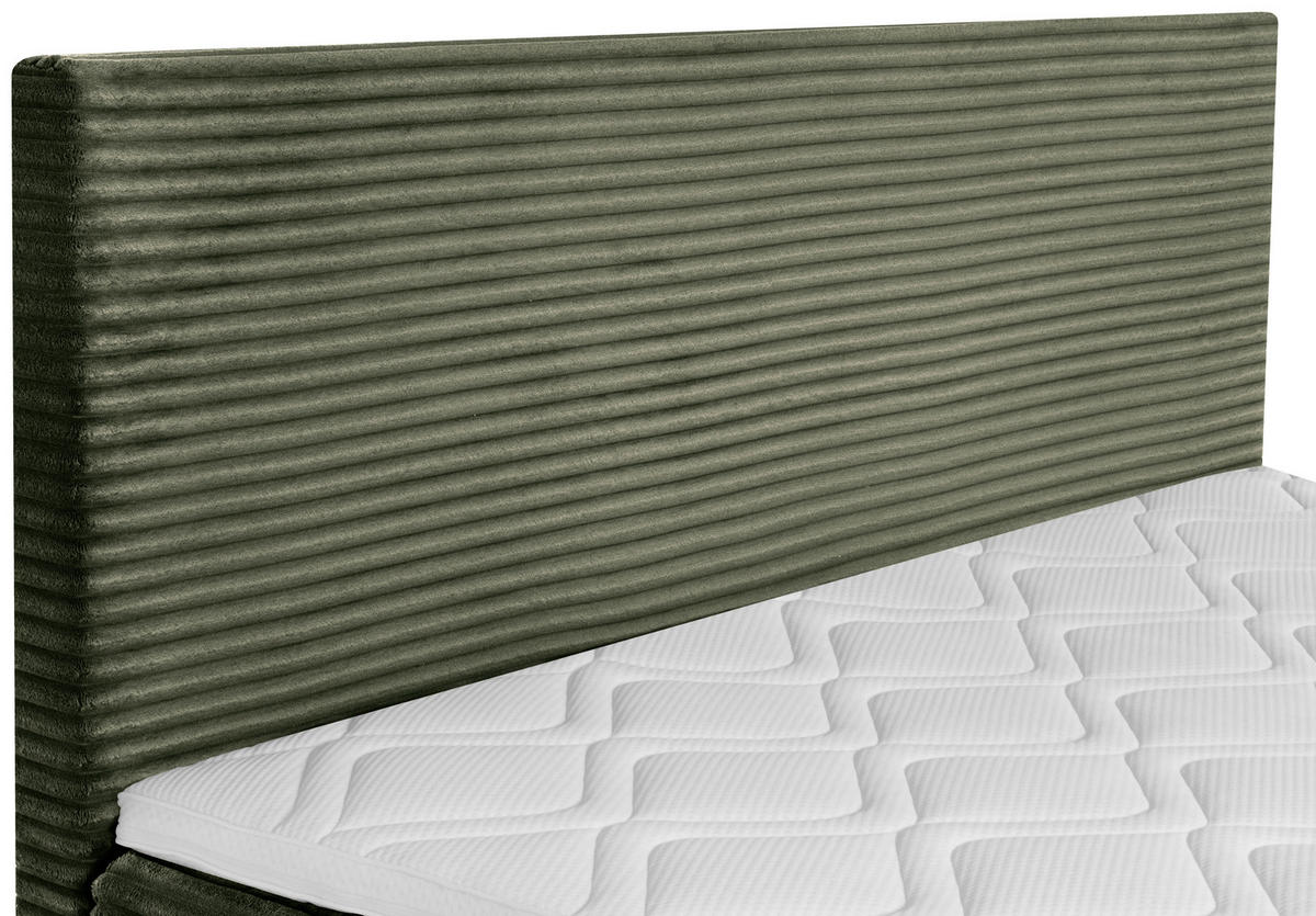 BOXBETT 140/200 cm  in Olivgrün  - Schwarz/Olivgrün, Trend, Kunststoff/Textil (140/200cm) - Boxxx