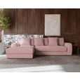 ECKSOFA in Cord Altrosa 182/302 cm - Schwarz/Altrosa, MODERN, Kunststoff/Textil (182/302cm) - Carryhome