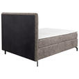 BOXSPRINGBETT 140/200 cm  in Hellbraun  - Hellbraun/Schwarz, Design, Textil/Metall (140/200cm) - Esposa