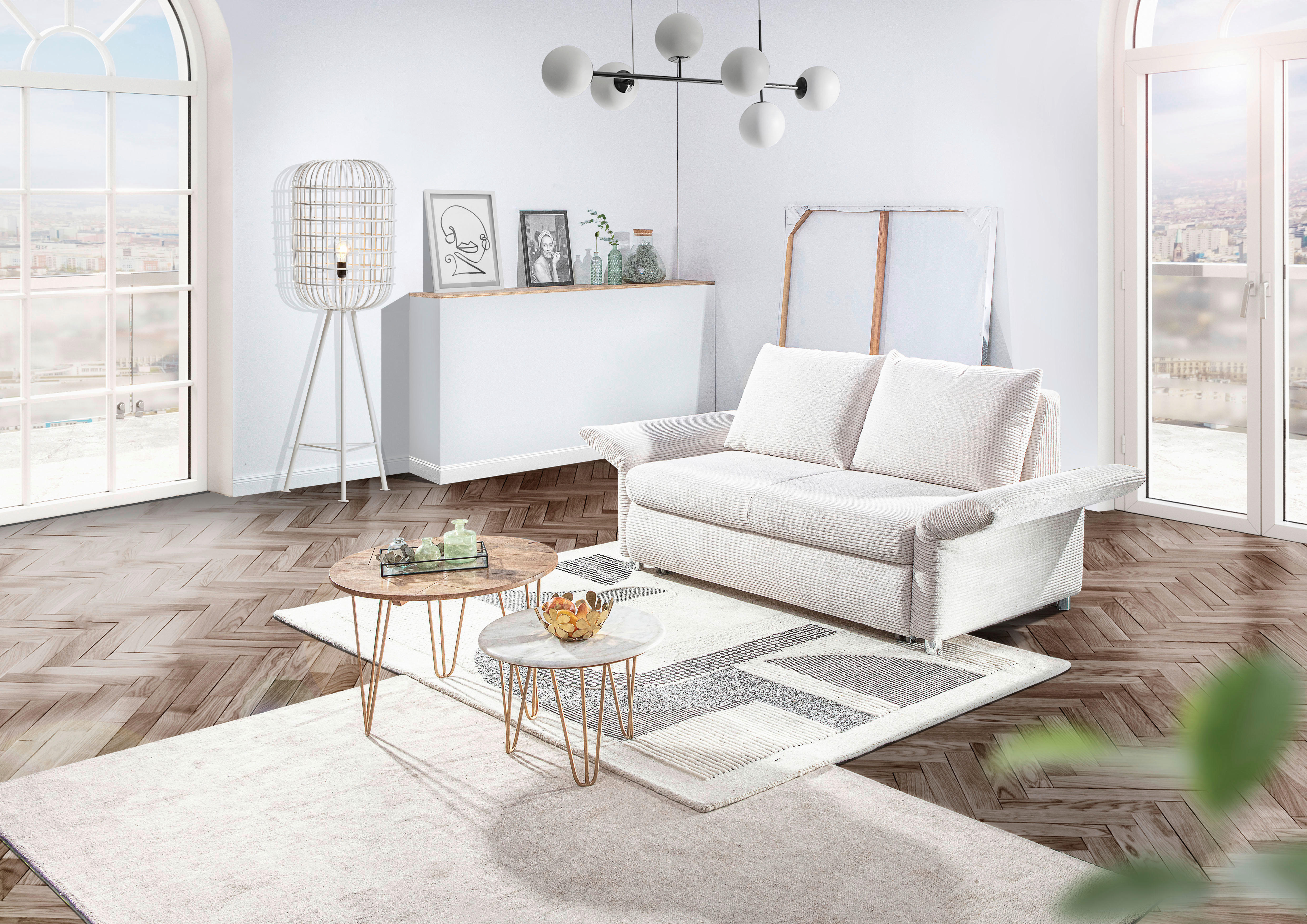 BÄDDSOFFA i manchester ljusgrå  - kromfärg/ljusgrå, Design, textil/plast (176/81/98cm) - MID.YOU