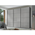 SCHWEBETÜRENSCHRANK 280/222/68 cm 3-türig Anthrazit, Hellgrau  - Anthrazit/Hellgrau, Design, Glas/Holzwerkstoff (280/222/68cm) - Moderano