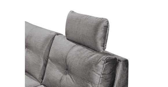 WOHNLANDSCHAFT in Mikrovelours Hellgrau - Hellgrau/Schwarz, KONVENTIONELL, Kunststoff/Textil (217/334/127cm) - Carryhome