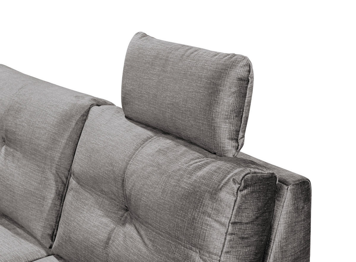 WOHNLANDSCHAFT in Mikrovelours Hellgrau  - Hellgrau/Schwarz, Konventionell, Kunststoff/Textil (217/334/127cm) - Carryhome