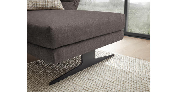 ECKSOFA  in Flachgewebe Greige  279-327/176-217 cm  - Greige/Schwarz, Design, Textil/Metall (279-327/176-217cm) - Dieter Knoll