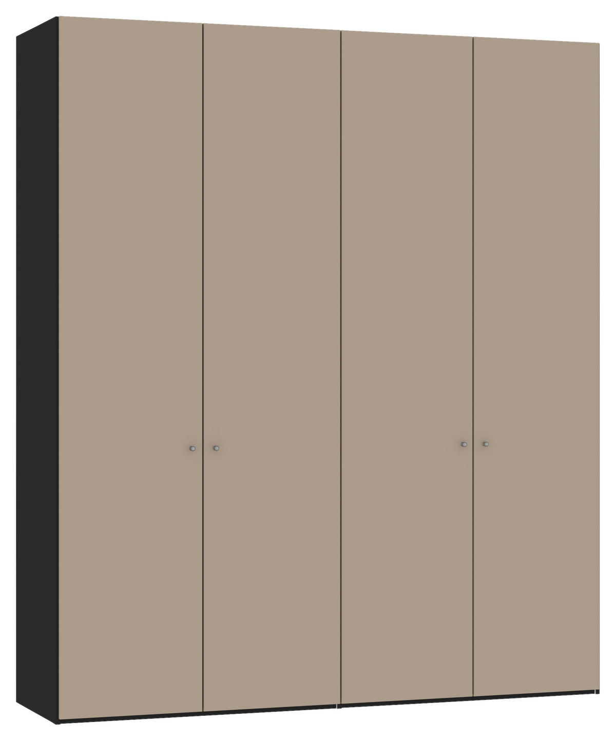 DREHTÜRENSCHRANK in Schwarz, Hellbraun  - Hellbraun/Silberfarben, Design, Glas/Holzwerkstoff (203/236/59cm) - Jutzler