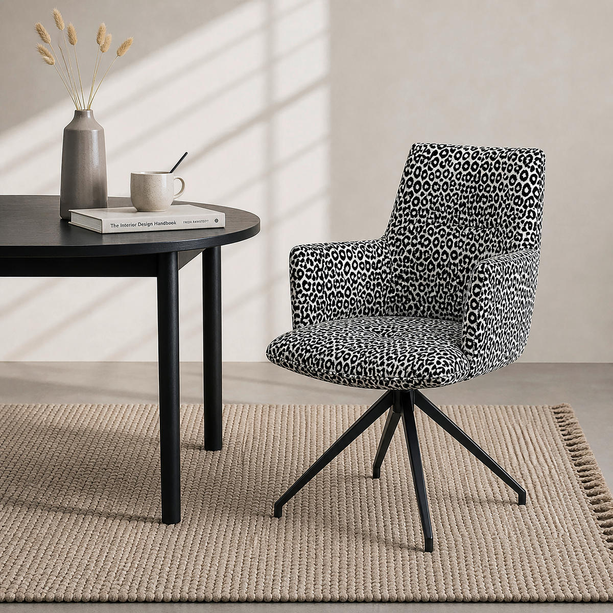 ŽIDLE S PODRUČKAMI, železo, žakár, černá, bílá - bílá/černá, Design, kov/textil (59/89.5/63cm) - Novel