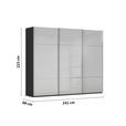 SCHWEBETÜRENSCHRANK  in Grau, Schwarz  - Chromfarben/Schwarz, KONVENTIONELL, Glas/Holzwerkstoff (242/223/68cm) - Novel