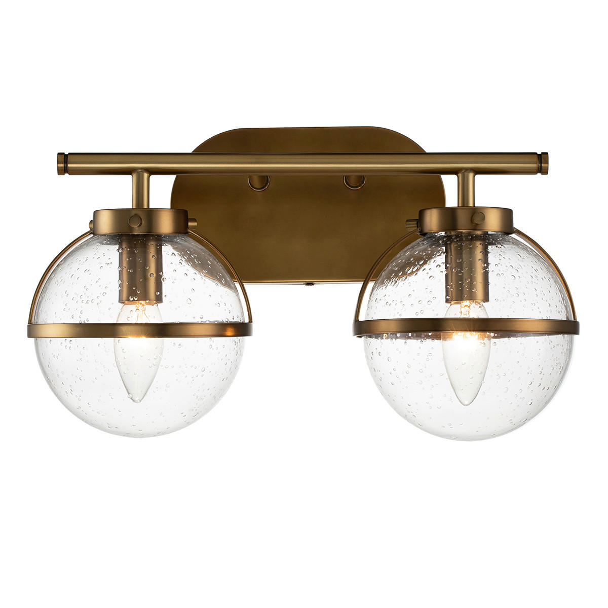 VÄGGLAMPA FÖR BADRUM Elstead Hollis 38.1/23/19.3 cm   - mässingsfärgad, Design, metall/glas (38.1/23/19.3cm) - Elstead Lighting