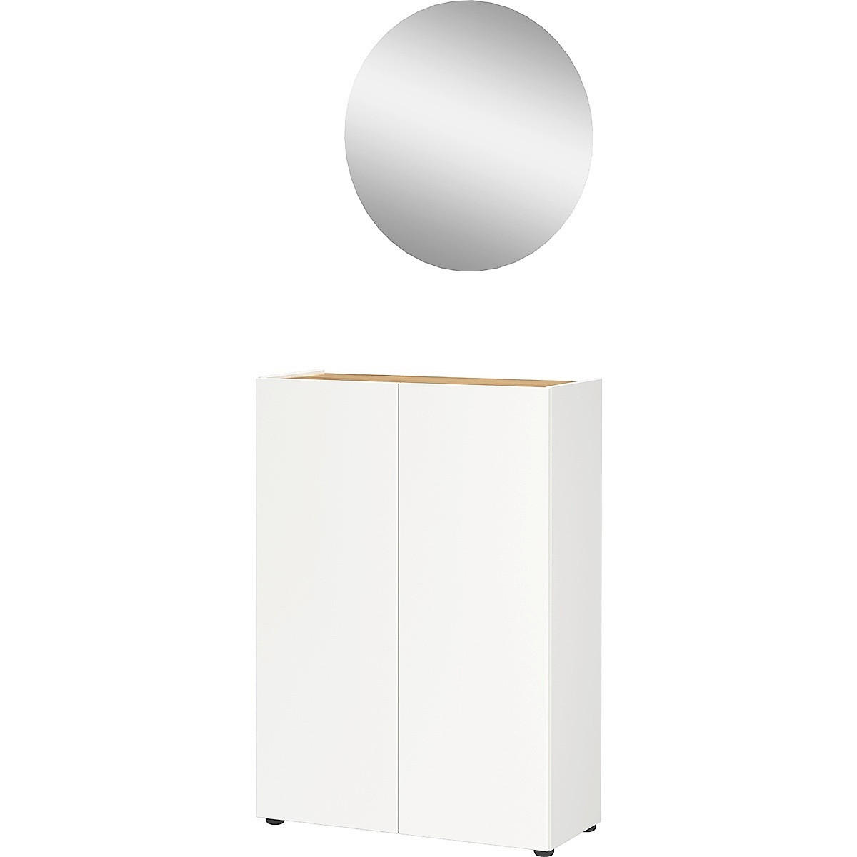 GARDEROBE 2-teilig  in 74/200/33 cm  - Eichefarben/Weiß, Design, Holzwerkstoff (74/200/33cm) - Germania