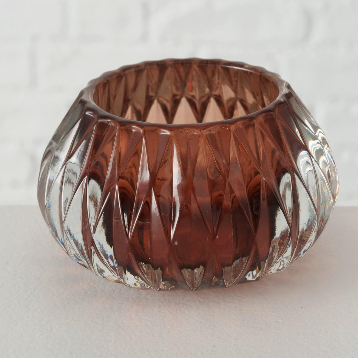 TEELICHTHALTER - Braun, Basics, Glas (10/6,5cm)