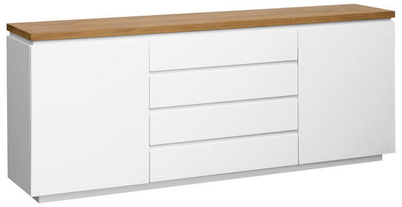 SIDEBOARD  195/82/41,5 cm 4 Schublade(n)  - Eichefarben/Weiß, KONVENTIONELL, Holz/Holzwerkstoff (195/82/41,5cm) - Novel