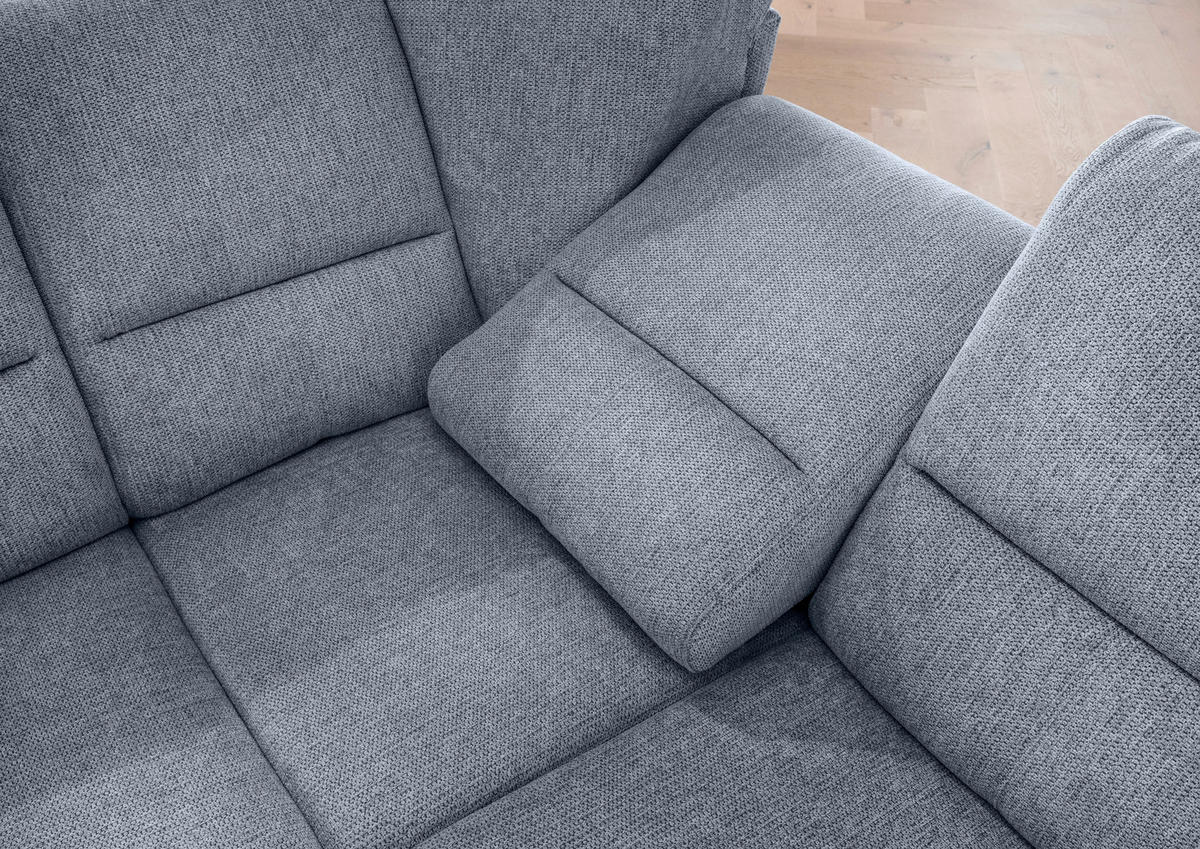 ECKSOFA in Chenille Hellblau  236/275 cm  - Chromfarben/Hellblau, MODERN, Textil/Metall (236/275cm) - Livetastic