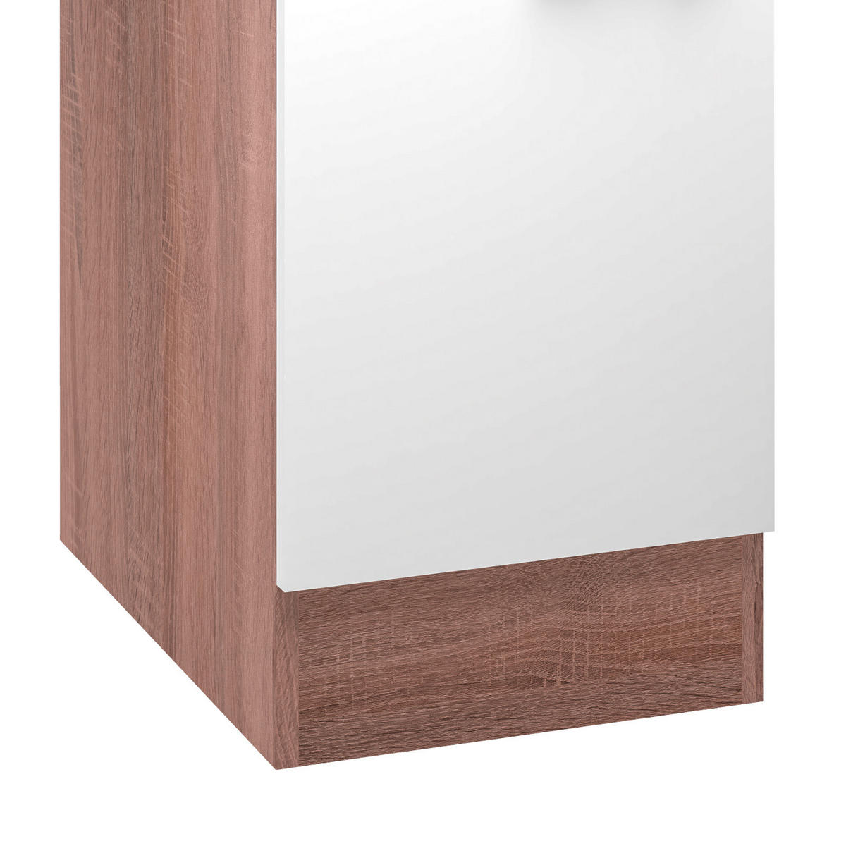 KÜCHENUNTERSCHRANK 40/85/57 cm  in Weiß, Sonoma Eiche  - Alufarben/Weiß, KONVENTIONELL, Holzwerkstoff/Kunststoff (40/85/57cm) - FlexWell