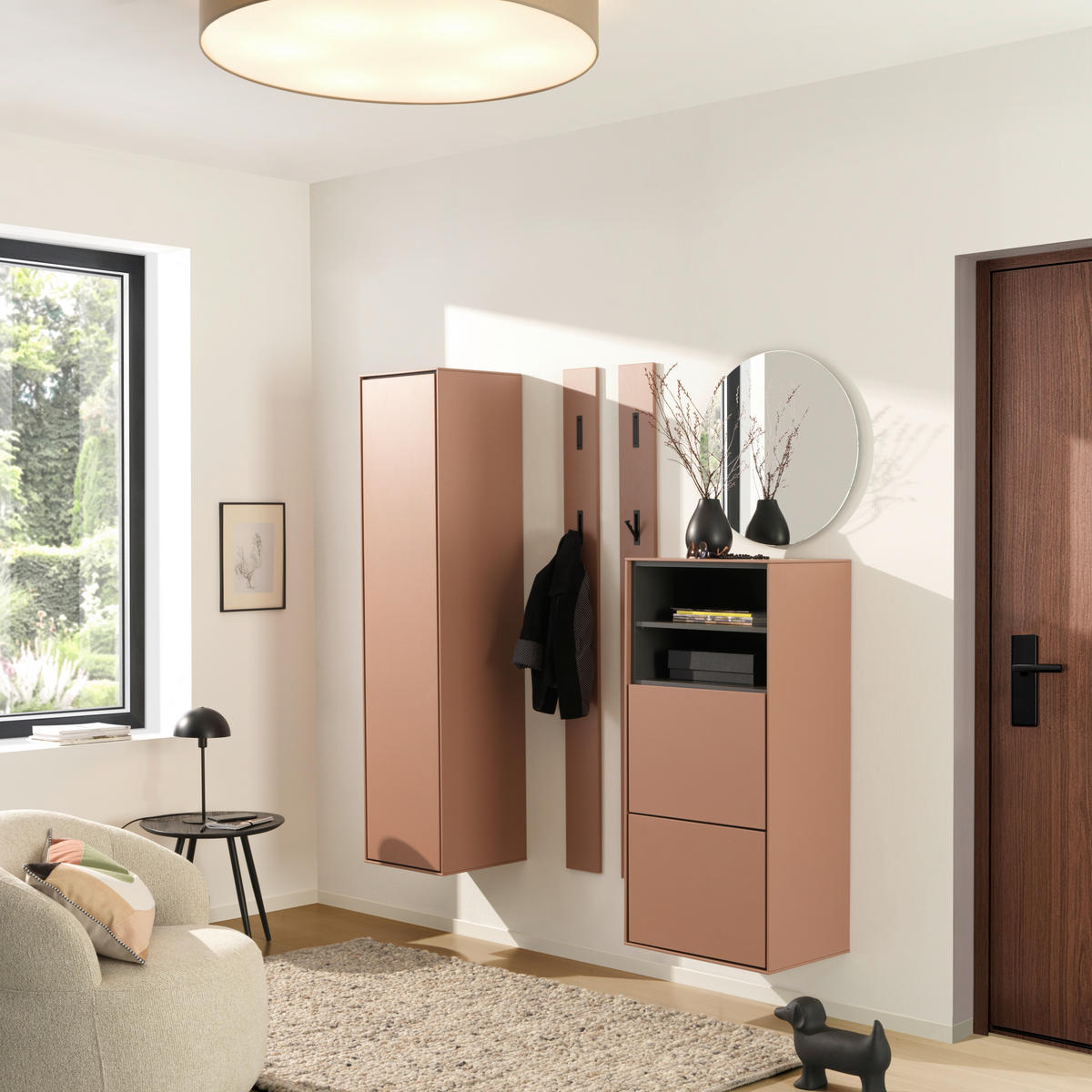 SCHUHSCHRANK Braun, Graphitfarben  - Graphitfarben/Braun, Design, Holzwerkstoff (55/118/41cm) - Voleo