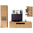 WOHNWAND  in Eichefarben  300/206/52 cm  - Eichefarben, KONVENTIONELL, Glas/Holzwerkstoff (300/206/52cm) - Cantus