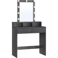 SCHMINKTISCH 80/40/145 cm, Schwarz  - Schwarz, Trend, Glas/Holzwerkstoff (80/40/145cm) - Boxxx