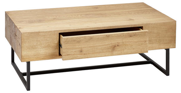 COUCHTISCH in Holz, Holzwerkstoff 110/59,5/40 cm  - Eichefarben/Schwarz, Design, Holz/Holzwerkstoff (110/59,5/40cm) - Novel