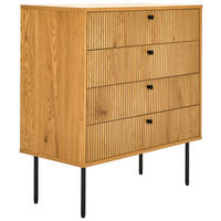 KOMÓD 80/85/40 cm  - tölgyfa színű/fekete, Design, faalapú anyag/fém (80/85/40cm) - Carryhome